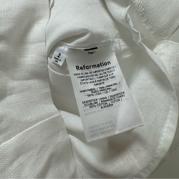 Reformation Beaux Linen Short in White - Picture 5 of 5